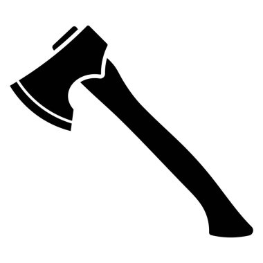 Axe siyah vektör simgesi. Siyah siluet. Grafik Tasarım, Çizimler ve Dijital Sanat Projeleri için ideal.