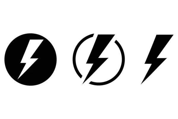 Elektrik güç vektör simgesi, Yıldırım sembolü. Şimşek işareti. Enerji ve gök gürültüsü elektrik sembolü. Hızlı resim grafiği.