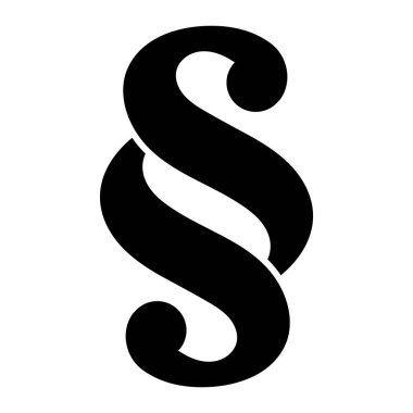 Paragraf sembolü vektör simgesi. Düz tasarım çizimi beyaz arkaplanda izole edildi.