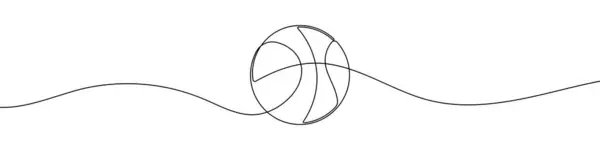 Devamlı bir basketbol topu çizimi. Minimalist spor malzemeleri sembolü. Vektör illüstrasyonu.