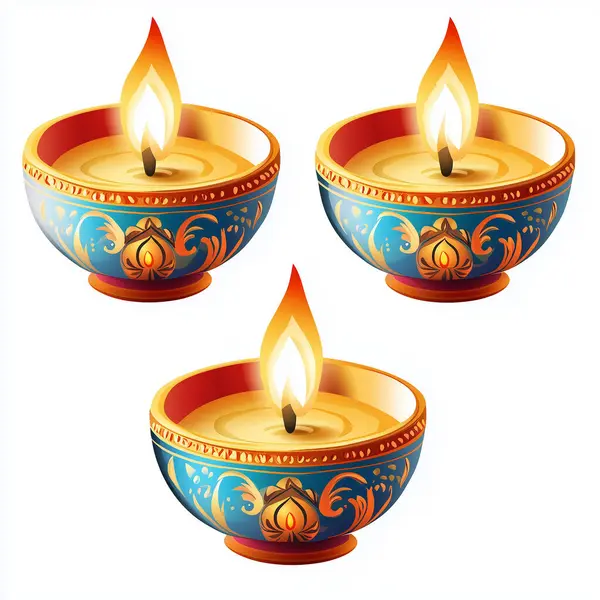  Diwali dekorasyonu beyaz arka planda izole edilmiş. Bu görüntü yapay zekayla yaratıldı.