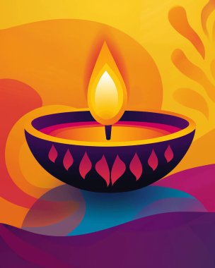 Diwali vintage pop art, modern illustration art of a Diwali themed background poster. this image was created with artificial intelligence clipart