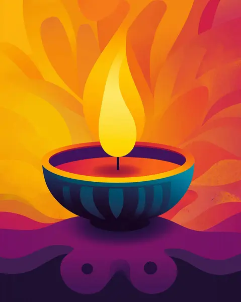 Diwali klasik pop sanatı, Diwali temalı arka plan posterinin modern illüstrasyon sanatı. Bu görüntü yapay zekayla yaratıldı.
