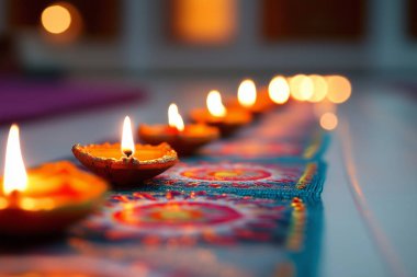 Canlı Diwali Dekorasyonlarının Kapanışı. Yapay Zeka ile oluşturuldu