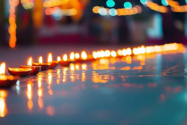 Canlı Diwali Dekorasyonlarının Kapanışı. Yapay Zeka ile oluşturuldu