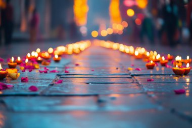 Canlı Diwali Dekorasyonlarının Kapanışı. Yapay Zeka ile oluşturuldu