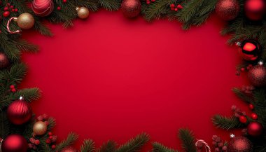 Neşeli bir şenlik arkaplanı Mutlu Noeller ve mutlu yıllar diliyor, bayram kutlamaları için mükemmel. Yapay Zeka ile oluşturuldu