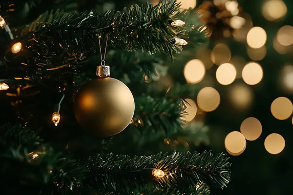 Noel ağacındaki Noel süsleri. Mutlu noeller. Yapay Zeka ile oluşturuldu