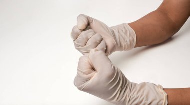 Tek kullanımlık Nitrile Muayene Eldivenleri Toz bedavaya, Tık El hareketleriyle