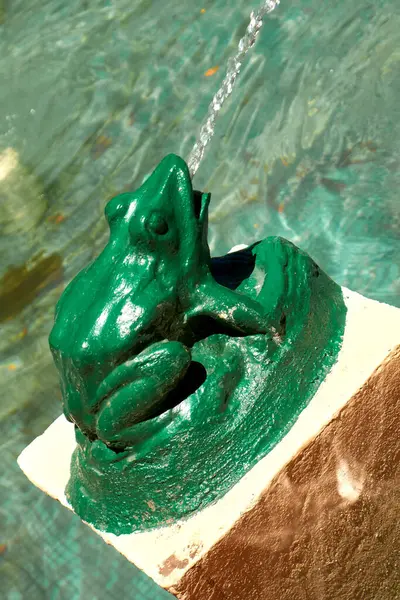 Kurbağa Fıskiyesi Suyu Döküyor. Buenos Aires, Arjantin - 15 de diciembre de 2024 