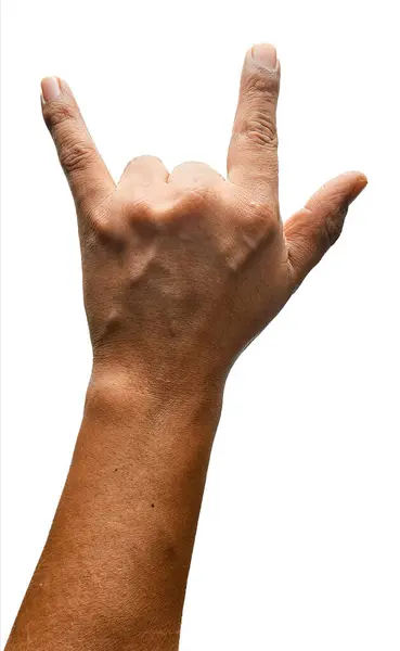 Beyaz Arkaplanda İzole Edilmiş Latin Adam 'ın İşaret Dili