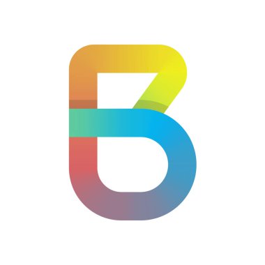 B renkli soyut gradyan harf logosu