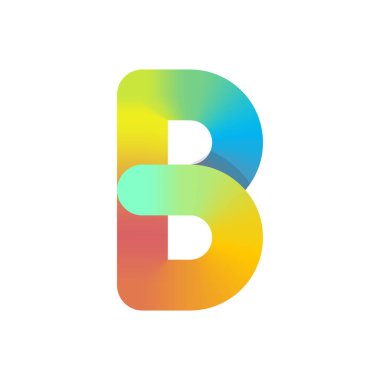 B renk gradyan harf logosu