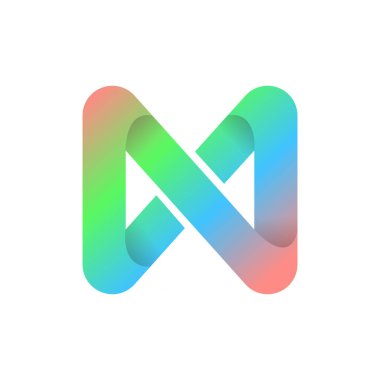 N soyut gradyan harf logosu