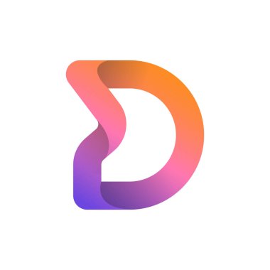 D gradyan soyut harf logosu