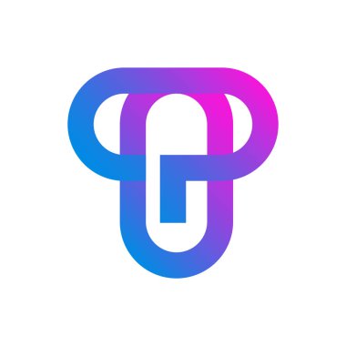 T gradyan soyut logo