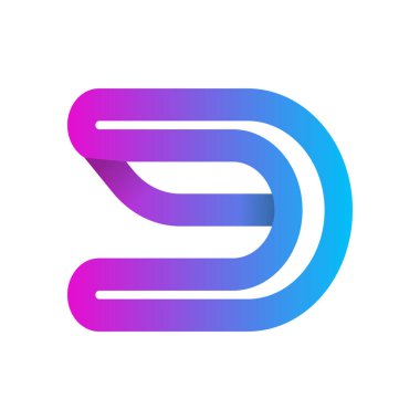 D soyut gradyan renkli harf logosu