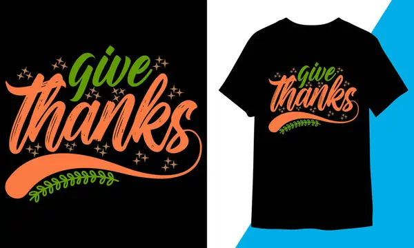 stock vector Give Thanks T-shirt Design