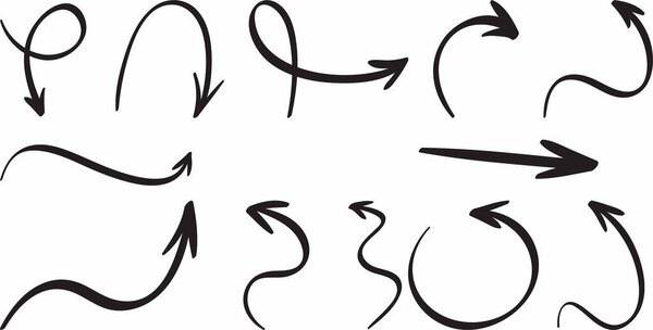 hand-drawn vector arrow collection design