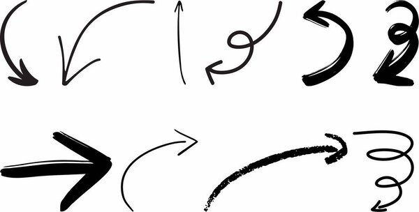 hand-drawn vector arrow collection design
