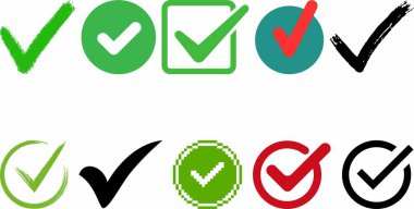 Tik Denetimi Mark Simgesi koleksiyon vektör tasarımını ayarla