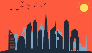 skyline arkaplan vektörü tasarımı