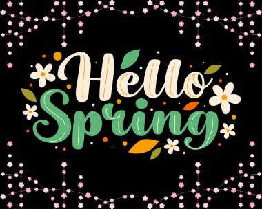 Merhaba Spring vektör şablonu tasarımı