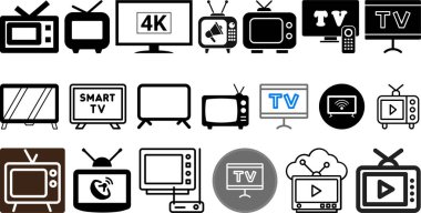 TV simgesi koleksiyon vektör tasarımı