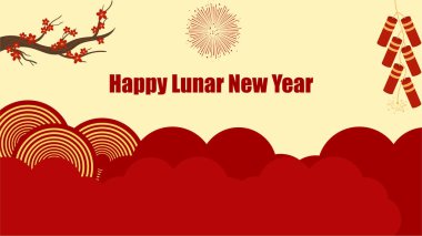 Mutlu ay bayrağı, çiçek ve fener süslemesiyle.