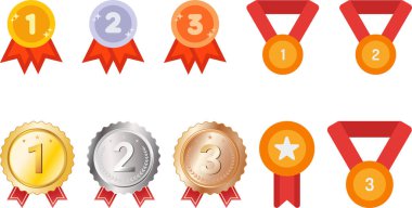 ödül madalyaları ikon koleksiyon vektör tasarımı