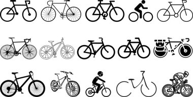 Bisiklet vektör simgesi koleksiyonu