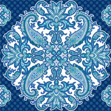 Paisley çiçekli, dikişsiz desen.