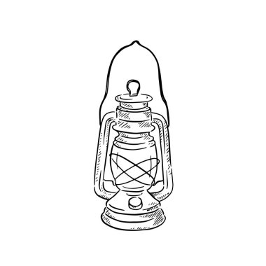 Klasik kovboy tarzı lamba çizimi. El dijital olarak çizildi ve bir vektör olarak oluşturuldu.