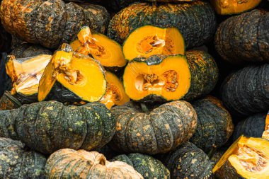 Yeşil balkabağı arka planı. Tayland, Bangkok.