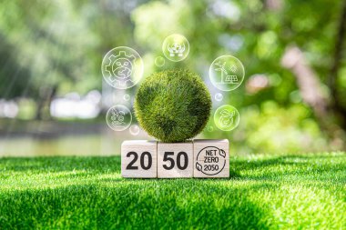 2050 'ye kadar Sıfır Ağ Emisyonu. Karbon nötr. Doğal ortam. İklim-nötr uzun vadeli bir strateji. Sera gazı emisyonu hedefleri. Sürdürülebilir çevre geliştirme hedefleri.