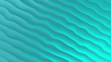 Soyut canlandırılmış 3 boyutlu okyanus dalgası su dokusu arka planı turkuaz renkler, üst görünüm, kusursuz döngü elementi