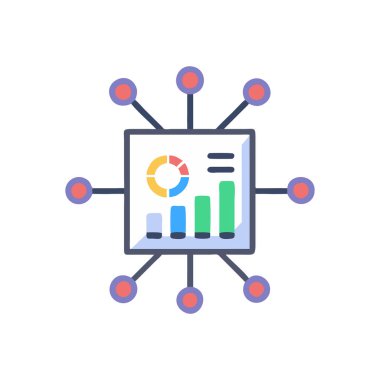 analitik vektör düz renk simgesi