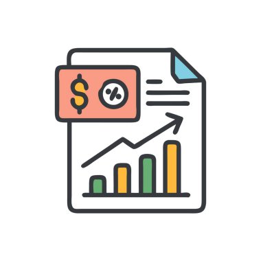 Dolar sembolünün vektör simgesi ve ok ile grafik tasarımı