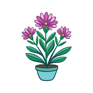 Chic Brachyscome Iberidifolia Houseplant Design clipart