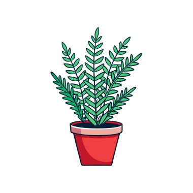 Elegant Foxtail Fern Houseplant Art clipart