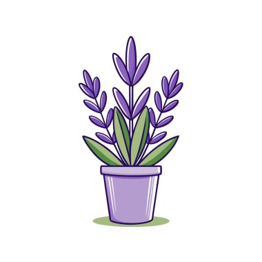 Stylish Lavender Scentsation Houseplant Outline Design clipart