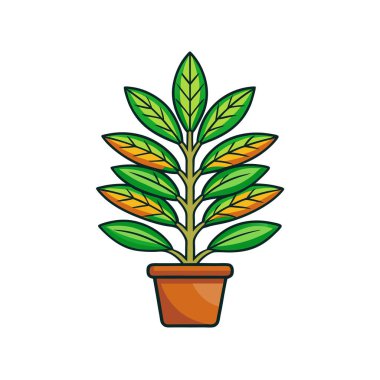 Elegant Urena Lobata Houseplant Illustration clipart