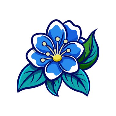 Stunning Blue Myrtle Flower Art Design clipart