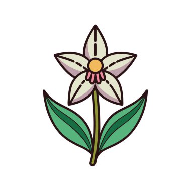 Unique Helleborine Flower Illustration Design clipart