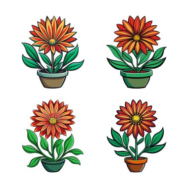 Charming Gazania Houseplant Art clipart