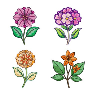 Charming Sand Verbena Flower Artwork clipart