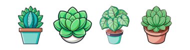 Lophophora Houseplant Bold Outline Art clipart