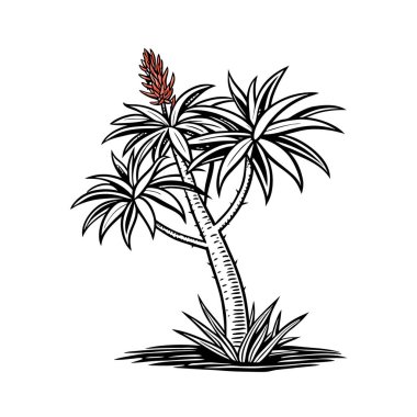 Charming Neobuxbaumia Houseplant Illustration clipart