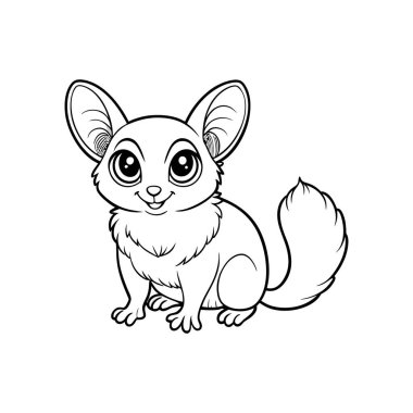 Bushbaby Whimsical Coloring Page clipart