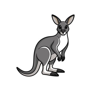 Fun Kangaroo Outline for Coloring clipart